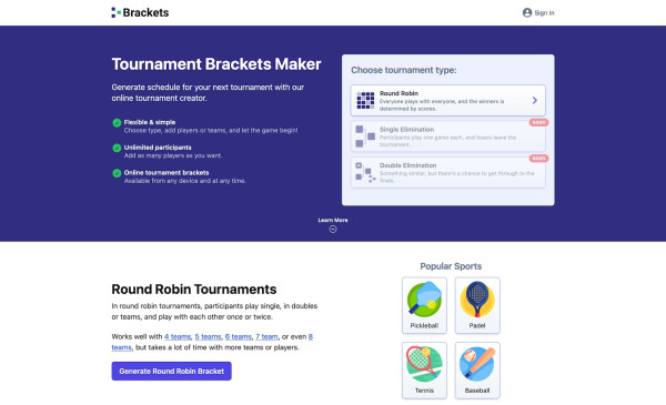 Brackets Maker App