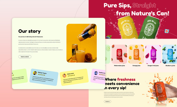 Oranzo Soft Drink and Beverage Store Website Wix template