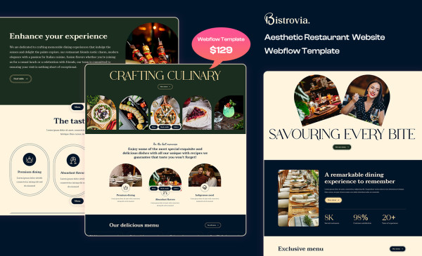 Bistrovia Restaurant Website Webflow Template