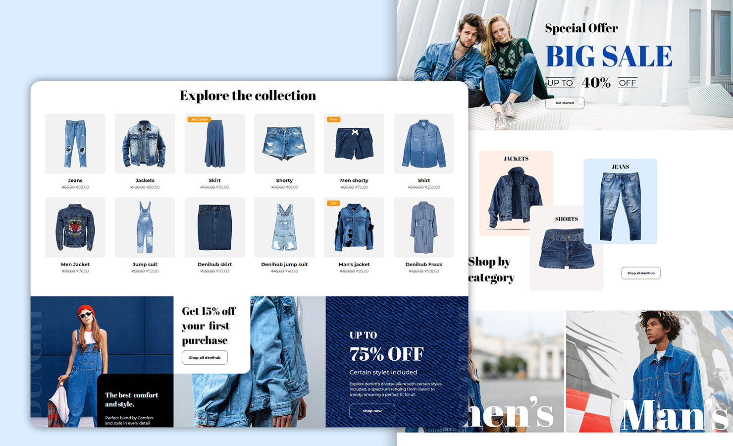 Denihub Modern Fashion and Clothing Store Wix Template