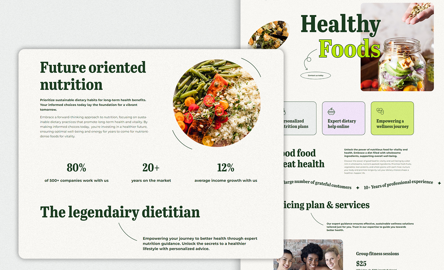 Dietary Nutrition Health Services Squarespace Template