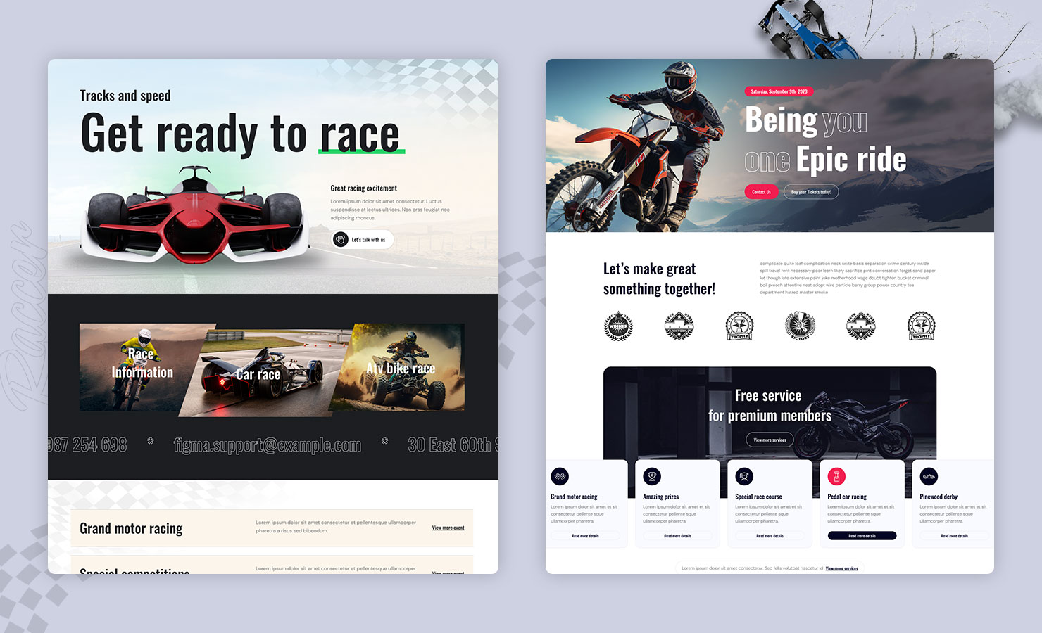 Raccer Bike and Motor Race Sports HTML Template